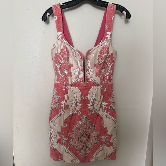 For Love & Lemons FL&L Free People Brocade tapestry Mini Dress - Picture 4 of 4